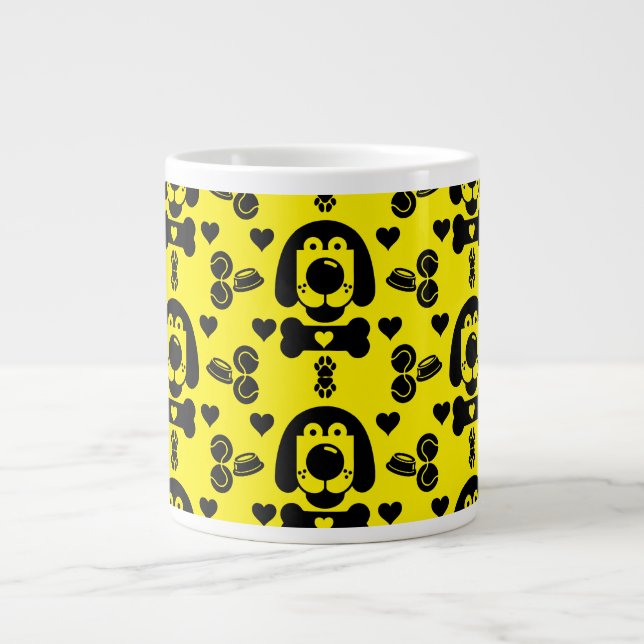 Dog Themed Gemustert Jumbo-Tasse (Vorderseite)