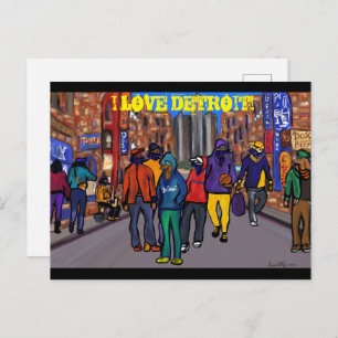 Dog Town City - DETROIT Feiertagspostkarte