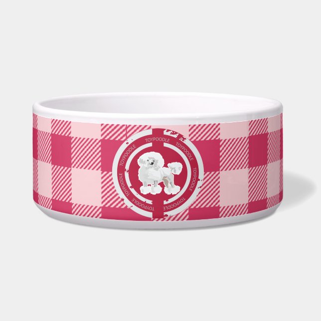 Dog Toy Poodle (rosa Thema) Napf (Vorderseite)