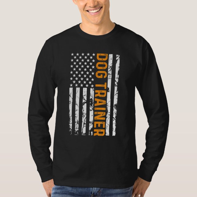 Dog Trainer American Flag Training Dogs Dog Trai T-Shirt (Vorderseite)