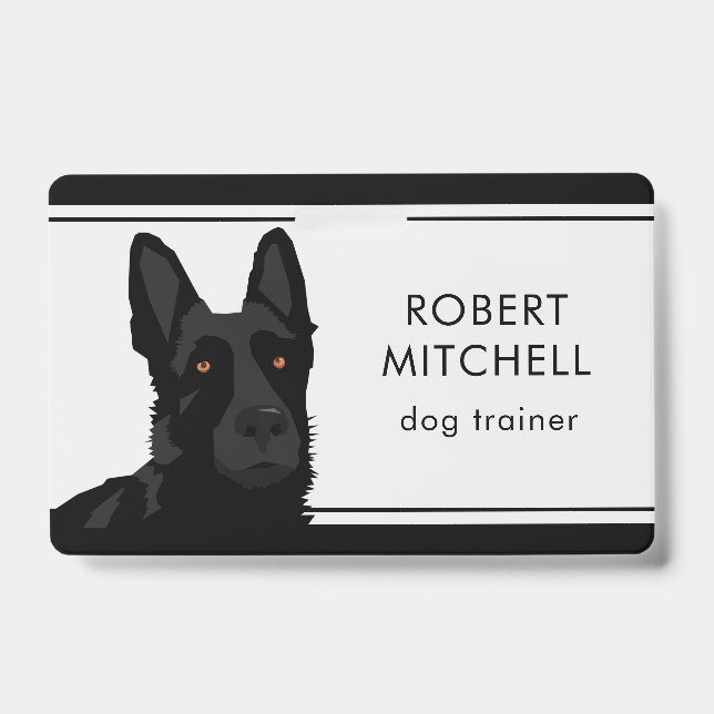 Dog Trainer Black German Shepherd Abzeichen Ausweis (Vorderseite)