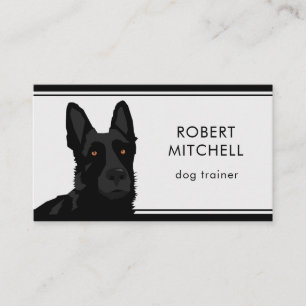Dog Trainer Black German Shepherd Business Card Visitenkarte