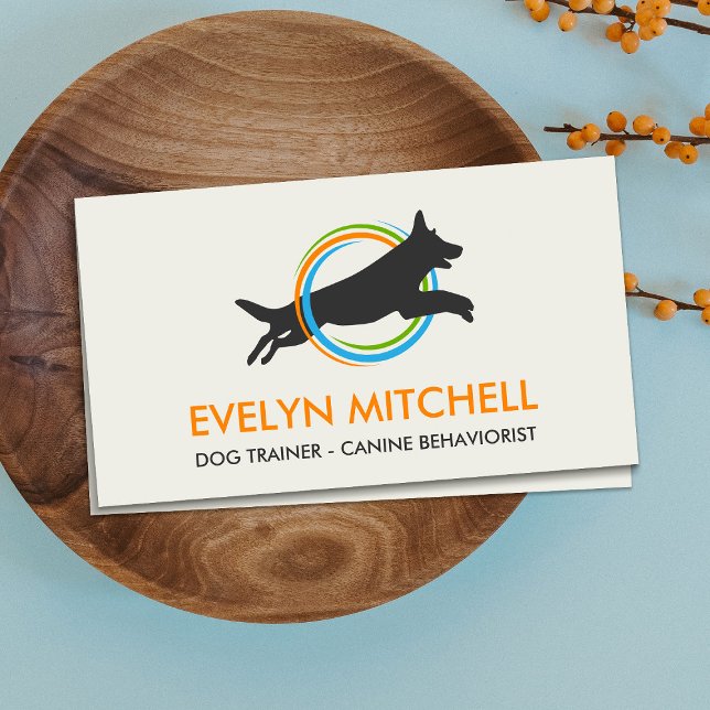 Dog Trainer - Canine Behaviorist Business Card Visitenkarte (Von Creator hochgeladen)