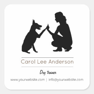 Dog-Trainer/Dog-Training Quadratischer Aufkleber
