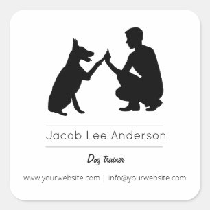 Dog-Trainer/Dog-Training Quadratischer Aufkleber
