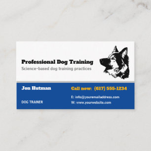 Dog Trainer Dog Training School Visitenkarte