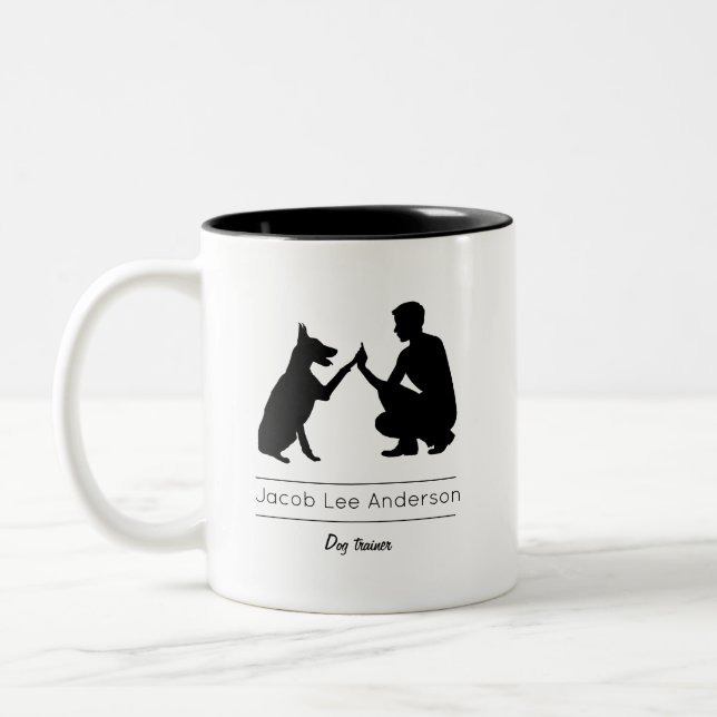 Dog-Trainer/Dog-Training Zweifarbige Tasse (Links)
