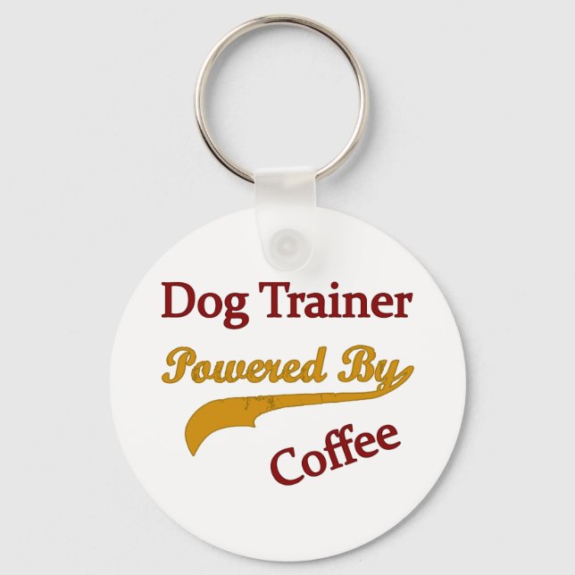 Dog Trainer mit Kaffee Schlüsselanhänger (Vorderseite)