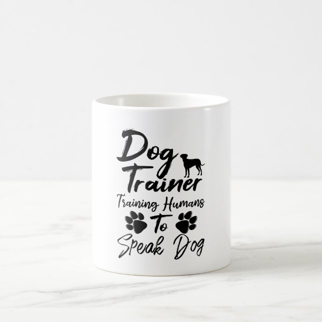 Dog Trainer trainieren Menschen zu sprechen Hund Kaffeetasse (Mittel)