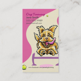 Dog Trainer Training Active Terrier Pink Visitenkarte