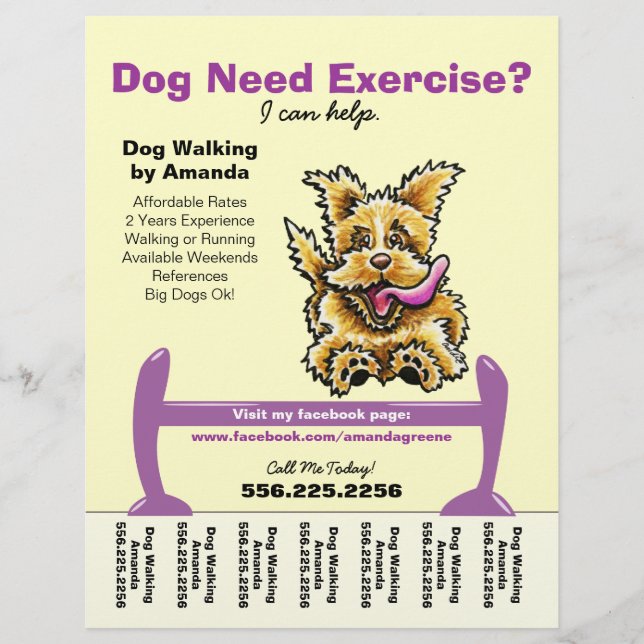 Dog Trainer Training Active Terrier Teer Sheet Flyer (Vorne)