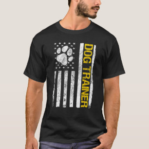 Dog Trainer USA Flag Hund T-Shirt