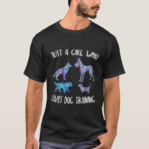 Dog Training Niedliches Blumendesign für weibliche T-Shirt