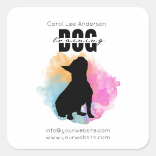 Dog Training Quadratischer Aufkleber