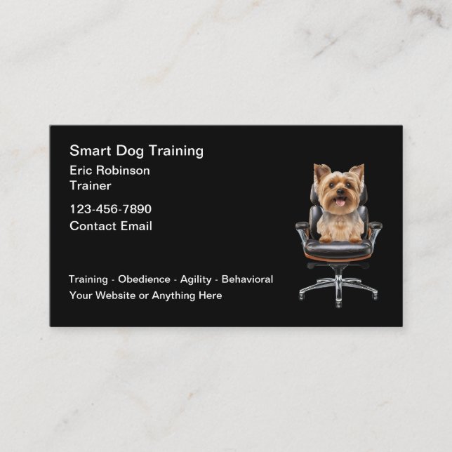 Dog Training Trendy Business Cards Visitenkarte (Vorderseite)