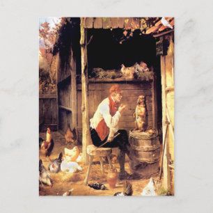 Dog Training Vintag Fine Art Malerei Postkarte