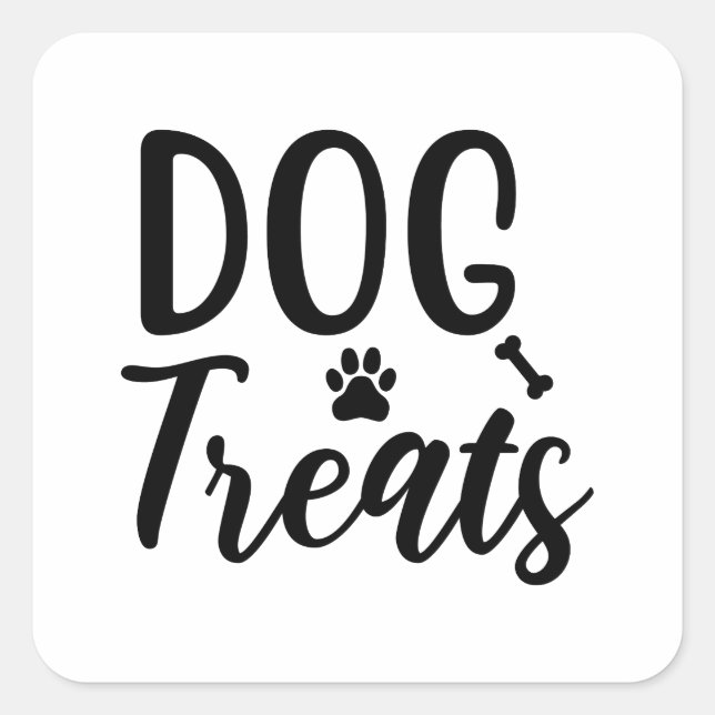 Dog Treats Quadratischer Aufkleber (Vorderseite)