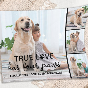 DOG True LOVE Personalisierter Hund Lover 4 Bild Fleecedecke
