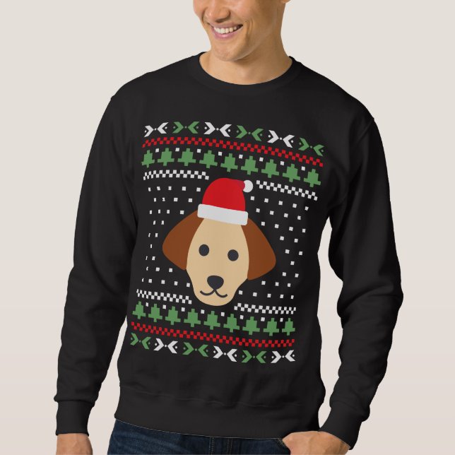 Dog Ugly Christmas Sweater Sweatshirt (Vorderseite)