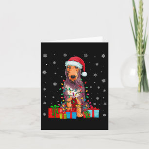 Dog Ugly Xmas Lights Weihnachtsmannmütze Irish Wol Karte