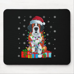 Dog Ugly Xmas Lights Weihnachtsmannmütze Saint Ber Mousepad