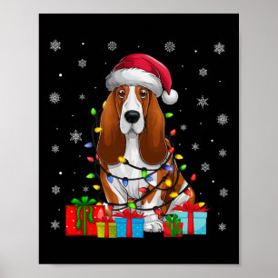 Dog Ugly Xmas Lights Weihnachtsmannmütze Wettkampf Poster