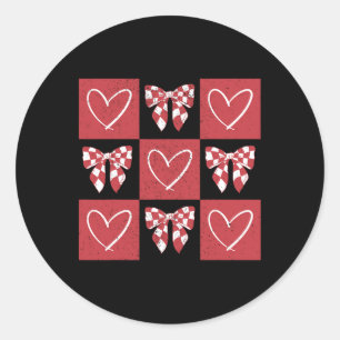 Dog Valentine Coquette Bow Dog Paw Herz Valentine Runder Aufkleber