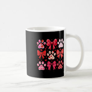 Dog Valentine Coquette Dog Paw Print Herz rosa Cu Kaffeetasse