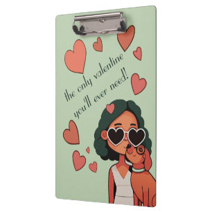 Dog Valentine Tote Bag Klemmbrett