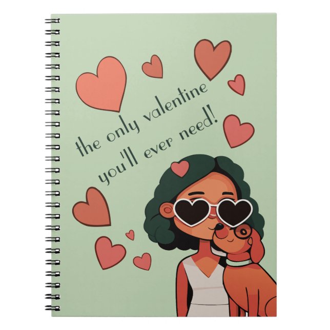 Dog Valentine Tote Bag Notizblock (Vorderseite)