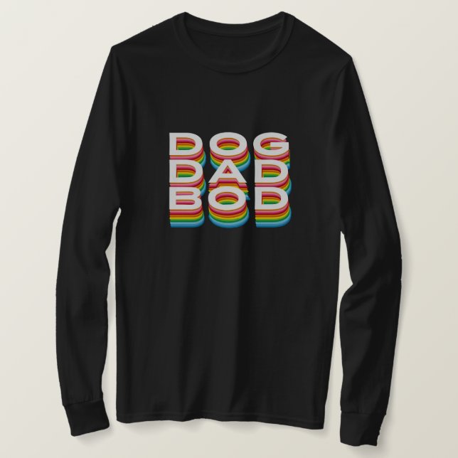 Dog Vater Bod gestackter Text T-Shirt (Design vorne)
