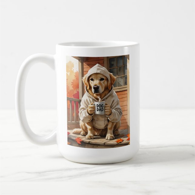 Dog Vater Life Poster - Porch Coffee & Puppy Cuddl Kaffeetasse (Links)