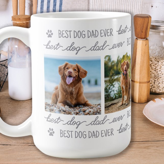 DOG VATER Personalisiert Haustier 4 FotoCollage Kaffeetasse (Von Creator hochgeladen)