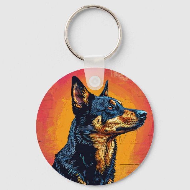 Dog Vector Illustration Schlüsselanhänger (Vorderseite)