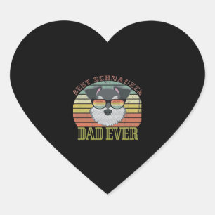 Dog Vintag Best Schnauzer Vater je T-Shirt-Federn Herz-Aufkleber