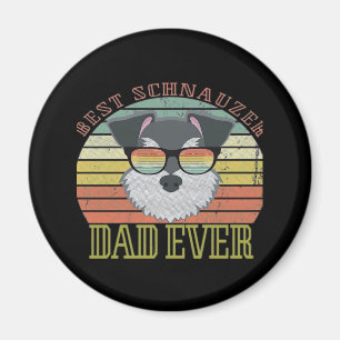 Dog Vintag Best Schnauzer Vater je T-Shirt-Federn Magnet
