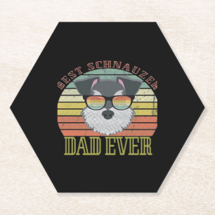 Dog Vintag Best Schnauzer Vater je T-Shirt-Federn Untersetzer