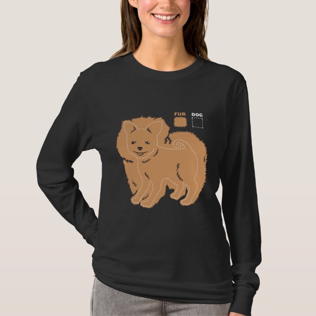 Dog Vs Fur Spitz Funny Retro T-Shirt (Vorderseite)