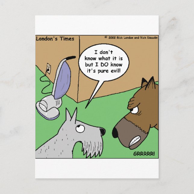 Dog VS. Staubsauger Gewitterte Geschenke und Samml Postkarte (Vorderseite)