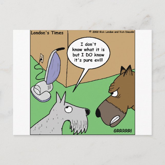 Dog VS. Staubsauger Gewitterte Geschenke und Samml Postkarte (Vorderseite)