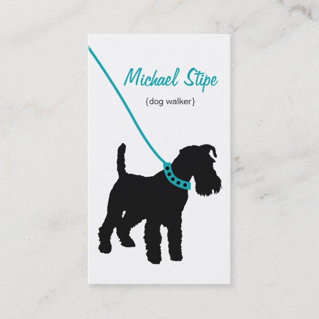 Dog Walker (aquamarine Visitenkarte) Visitenkarte (Vorderseite)