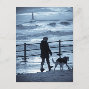 Dog Walker bei Roker Postkarte