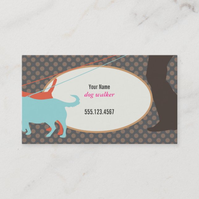 Dog Walker Business Card Visitenkarte (Vorderseite)
