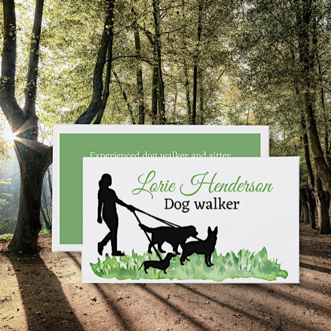 Dog Walker Business Card Visitenkarte (Von Creator hochgeladen)