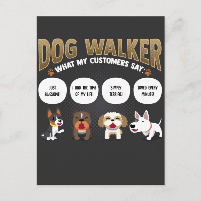 Dog Walker Funny Dog Wandertier Sitter Geschenk Postkarte (Vorderseite)