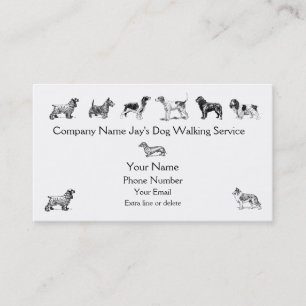 Dog Walker Groomer Pet Care Service Custom Company Visitenkarte