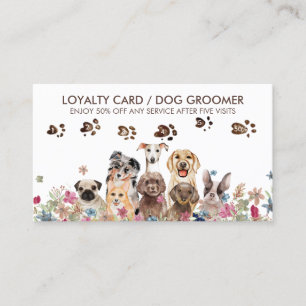 Dog Walker Grooming Petsitter Cute Loyalty Visitenkarte