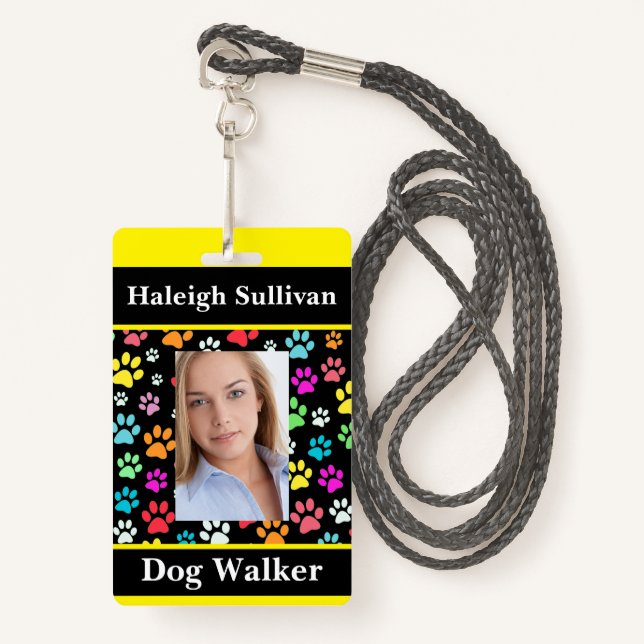 Dog Walker Lanyard Abzeichen Ausweis (Vorderseite mit Schlüsselband)