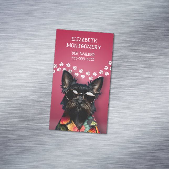 Dog Walker Magnetische Visitenkarte (Beispiel)