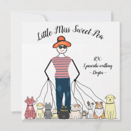Dog Walker Note w Card Little Miss Sweet Pea Dankeskarte